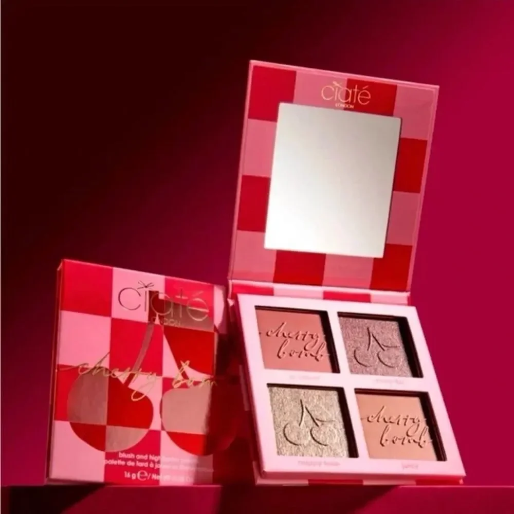 CIATE LONDON Cherry Bomb Blush and Highlighter Palette in Light/Medium